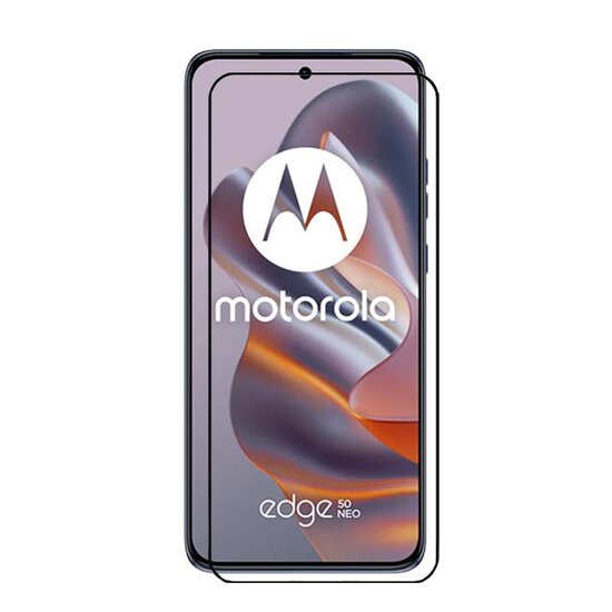 2-Pack Motorola Edge 50 Neo Screenprotectors - MobyDefend Screensaver Met Zwarte Randen - Gehard Glas