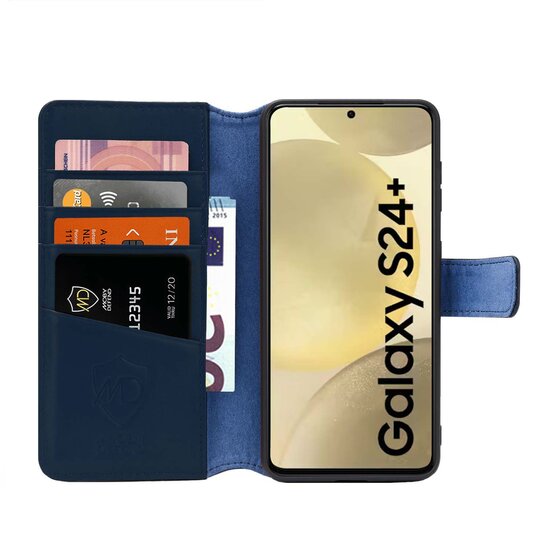 Samsung Galaxy S24 Plus (S24+) Hoesje - Luxe MobyDefend Wallet Bookcase - Blauw