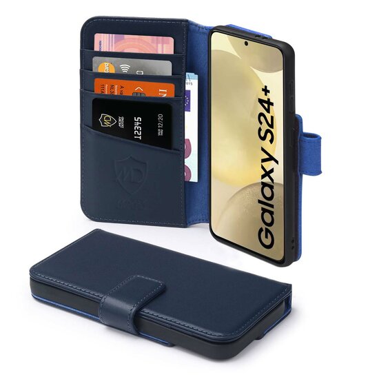 Samsung Galaxy S24 Plus (S24+) Hoesje - Luxe MobyDefend Wallet Bookcase - Blauw