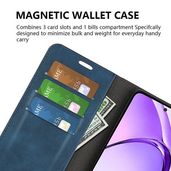 Oppo A80 5G Hoesje - Luxe Wallet Bookcase (Magnetische Sluiting) - Grijs