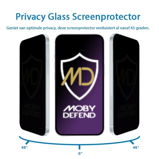 2-Pack MobyDefend Oppo Reno12 F Screenprotectors - HD Privacy Glass Screensavers