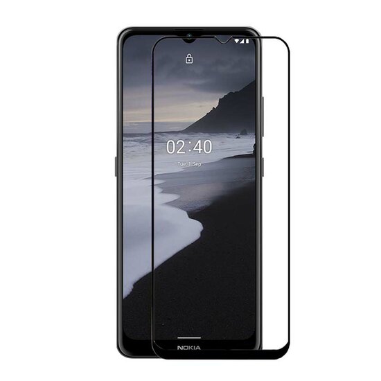 2-Pack Nokia 2.4 Screenprotectors - MobyDefend Screensaver Met Zwarte Randen - Gehard Glas