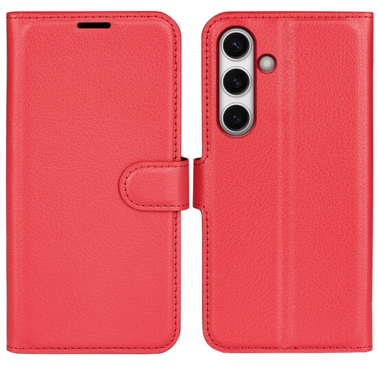 Samsung Galaxy S24 FE Hoesje - MobyDefend Kunstleren Wallet Book Case (Sluiting Voorkant) - Rood