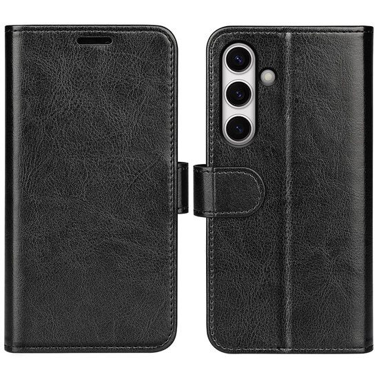 Samsung Galaxy S24 FE Hoesje - MobyDefend Wallet Book Case (Sluiting Achterkant) - Zwart