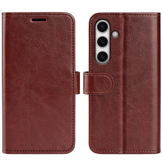 Samsung Galaxy S24 FE Hoesje - MobyDefend Wallet Book Case (Sluiting Achterkant) - Bruin