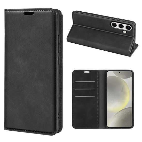 Samsung Galaxy S24 FE Hoesje - Luxe Wallet Bookcase (Magnetische Sluiting) - Zwart