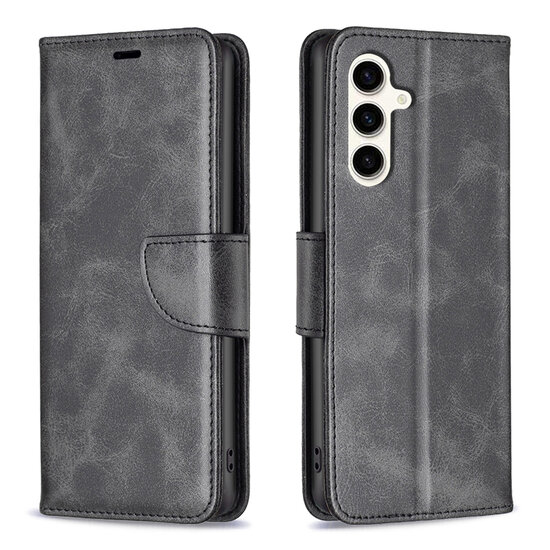 Samsung Galaxy S24 FE Hoesje - MobyDefend Wallet Book Case Met Koord - Zwart