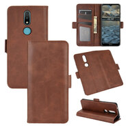 Nokia 2.4 Hoesje - MobyDefend Luxe Wallet Book Case (Sluiting Zijkant) - Bruin