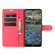 Nokia 2.4 Hoesje - MobyDefend Kunstleren Wallet Book Case (Sluiting Voorkant) - Rood