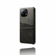 Xiaomi Mi 11 Hoesje - MobyDefend Lederen Backcover Met Vakjes Voor Pasjes - Zwart