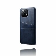 Xiaomi Mi 11 Hoesje - MobyDefend Lederen Backcover Met Vakjes Voor Pasjes - Blauw