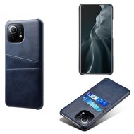 Xiaomi Mi 11 Hoesje - MobyDefend Lederen Backcover Met Vakjes Voor Pasjes - Blauw