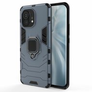 Xiaomi Mi 11 Hoesje - MobyDefend Dubbelgelaagde Pantsercase Met Standaard - Navy blauw