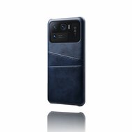 Xiaomi Mi 11 Ultra hoesje - MobyDefend Lederen Backcover Met Vakjes Voor Pasjes - Blauw