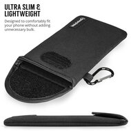 Hoesje voor Samsung Galaxy S20 Ultra - MobyDefend Neopreen Pouch Met Karabijnhaak - Insteekhoesje - Riemlus Hoesje - Zwart