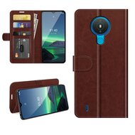 Nokia 1.4 Hoesje - MobyDefend Wallet Book Case (Sluiting Achterkant) - Bruin