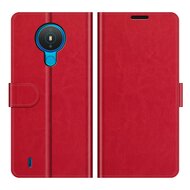 Nokia 1.4 Hoesje - MobyDefend Wallet Book Case (Sluiting Achterkant) - Rood