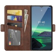 Nokia 1.4 Hoesje - MobyDefend Luxe Wallet Book Case (Sluiting Zijkant) - Bruin