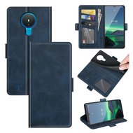 Nokia 1.4 Hoesje - MobyDefend Luxe Wallet Book Case (Sluiting Zijkant) - Blauw