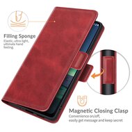 Nokia 1.4 Hoesje - MobyDefend Luxe Wallet Book Case (Sluiting Zijkant) - Rood