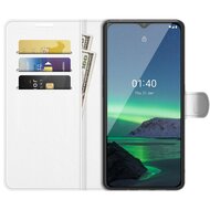 Nokia 1.4 Hoesje - MobyDefend Kunstleren Wallet Book Case (Sluiting Voorkant) - Wit