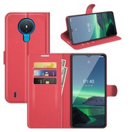 Nokia 1.4 Hoesje - MobyDefend Kunstleren Wallet Book Case (Sluiting Voorkant) - Rood