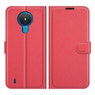 Nokia 1.4 Hoesje - MobyDefend Kunstleren Wallet Book Case (Sluiting Voorkant) - Rood