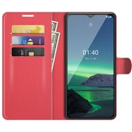 Nokia 1.4 Hoesje - MobyDefend Kunstleren Wallet Book Case (Sluiting Voorkant) - Rood