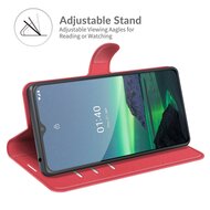 Nokia 1.4 Hoesje - MobyDefend Kunstleren Wallet Book Case (Sluiting Voorkant) - Rood