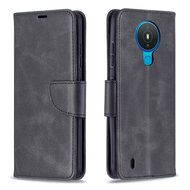 Nokia 1.4 Hoesje - MobyDefend Wallet Book Case Met Koord - Zwart