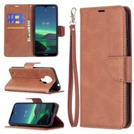 Nokia 1.4 Hoesje - MobyDefend Wallet Book Case Met Koord - Bruin