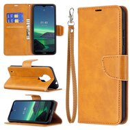 Nokia 1.4 Hoesje - MobyDefend Wallet Book Case Met Koord - Lichtbruin