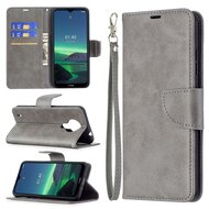 Nokia 1.4 Hoesje - MobyDefend Wallet Book Case Met Koord - Grijs