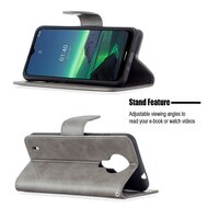 Nokia 1.4 Hoesje - MobyDefend Wallet Book Case Met Koord - Grijs