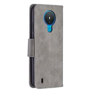 Nokia 1.4 Hoesje - MobyDefend Wallet Book Case Met Koord - Grijs