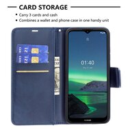 Nokia 1.4 Hoesje - MobyDefend Wallet Book Case Met Koord - Blauw