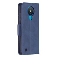 Nokia 1.4 Hoesje - MobyDefend Wallet Book Case Met Koord - Blauw