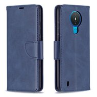 Nokia 1.4 Hoesje - MobyDefend Wallet Book Case Met Koord - Blauw