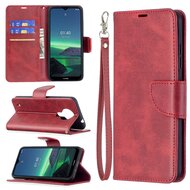 Nokia 1.4 Hoesje - MobyDefend Wallet Book Case Met Koord - Rood