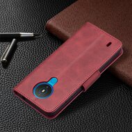 Nokia 1.4 Hoesje - MobyDefend Wallet Book Case Met Koord - Rood