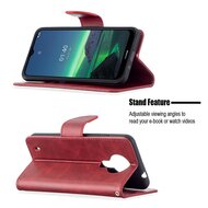 Nokia 1.4 Hoesje - MobyDefend Wallet Book Case Met Koord - Rood