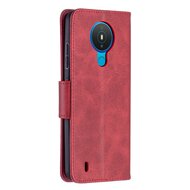 Nokia 1.4 Hoesje - MobyDefend Wallet Book Case Met Koord - Rood