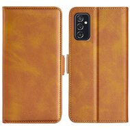 Samsung Galaxy M52 Hoesje - MobyDefend Luxe Wallet Book Case (Sluiting Zijkant) - Lichtbruin