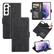 Samsung Galaxy S22 Plus (S22+) Hoesje - MobyDefend Luxe Wallet Book Case (Sluiting Zijkant) - Zwart