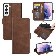 Samsung Galaxy S22 Plus (S22+) Hoesje - MobyDefend Luxe Wallet Book Case (Sluiting Zijkant) - Bruin