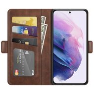 Samsung Galaxy S22 Plus (S22+) Hoesje - MobyDefend Luxe Wallet Book Case (Sluiting Zijkant) - Bruin