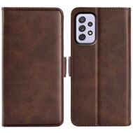 Samsung Galaxy A73 Hoesje - MobyDefend Luxe Wallet Book Case (Sluiting Zijkant) - Bruin