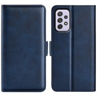 Samsung Galaxy A73 Hoesje - MobyDefend Luxe Wallet Book Case (Sluiting Zijkant) - Blauw