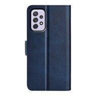 Samsung Galaxy A73 Hoesje - MobyDefend Luxe Wallet Book Case (Sluiting Zijkant) - Blauw