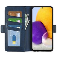 Samsung Galaxy A73 Hoesje - MobyDefend Luxe Wallet Book Case (Sluiting Zijkant) - Blauw